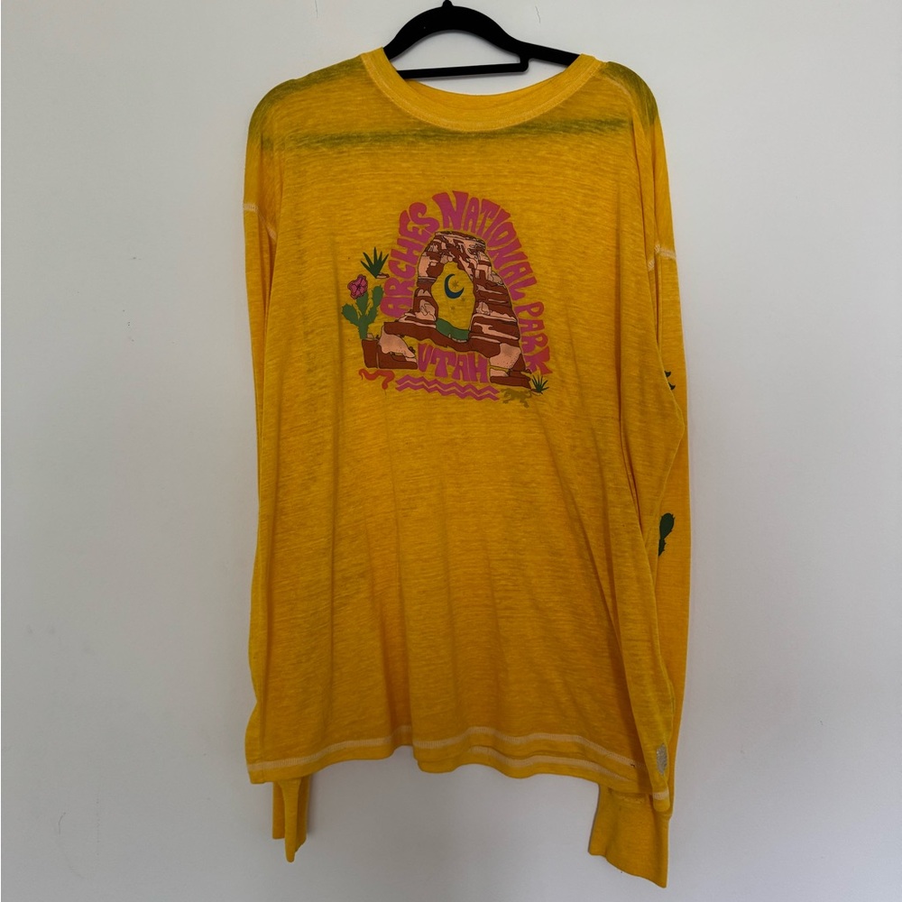 Yellow Graphic Long Sleeve Shirt